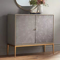Bahut d'appoint moderne 2 portes en bois gris de 99 cm de large