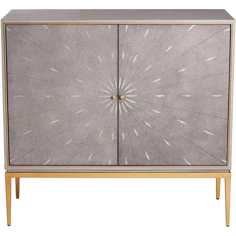Bahut d'appoint moderne 2 portes en bois gris de 99 cm de large