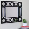 Miroir mural rectangulaire géométrique encadré de noir, 75 cm