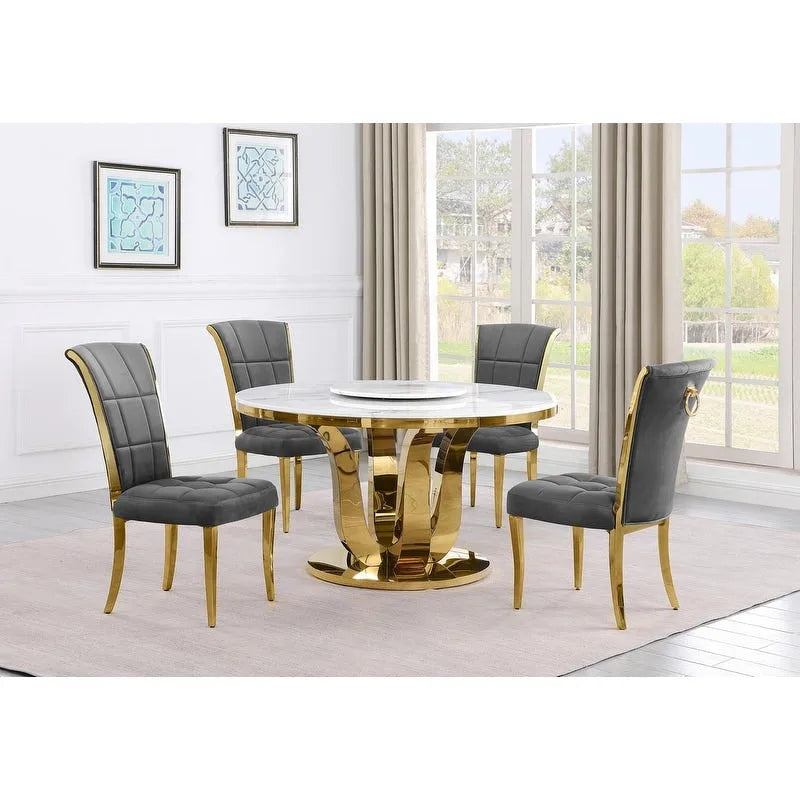 Ensemble de salle à manger rond 5 pièces Best Quality Furniture D325-SC324-7