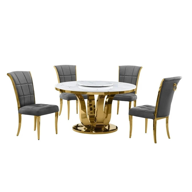 Ensemble de salle à manger rond 5 pièces Best Quality Furniture D325-SC324-7