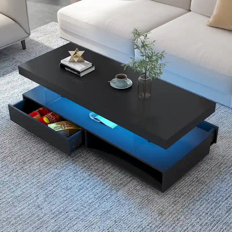 Table basse LED U-Can avec rangement